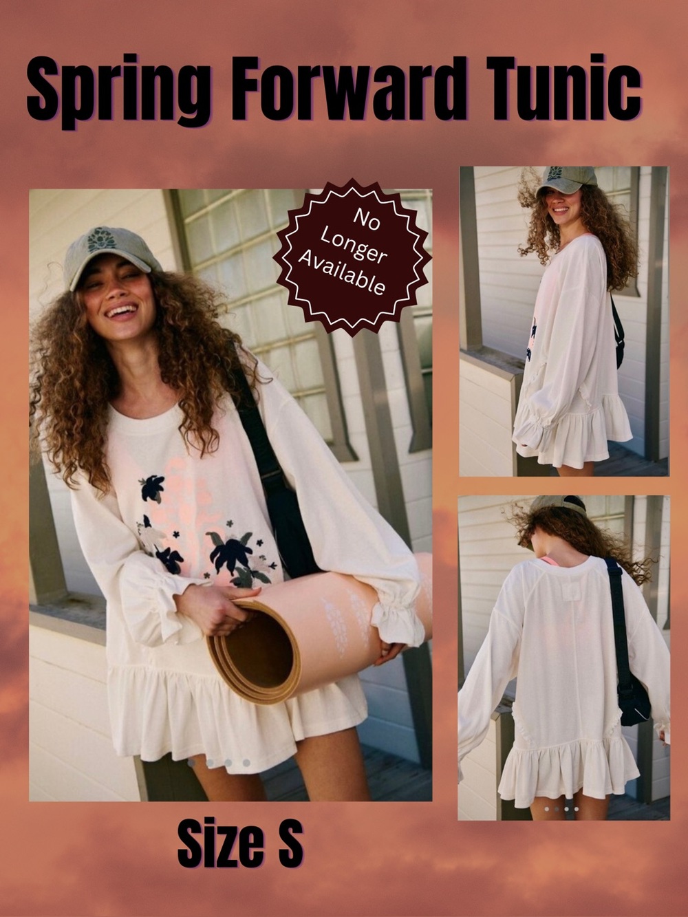 FP Movement x Free People Spring Forward Tunic in Pastel Peach Combo